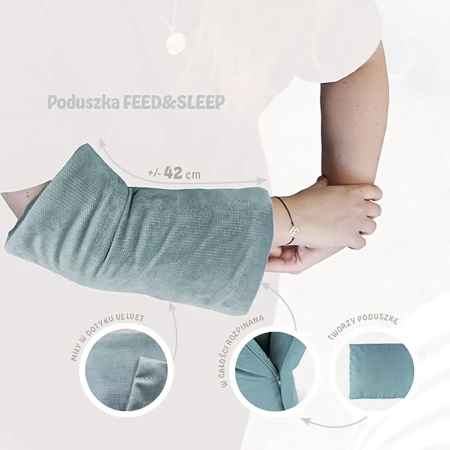 WaveTale Zapinana na zamek poduszka podróżna do karmienia i do wózka w kolorze miętowym   - Wave-tale Feed&amp; Sleep
