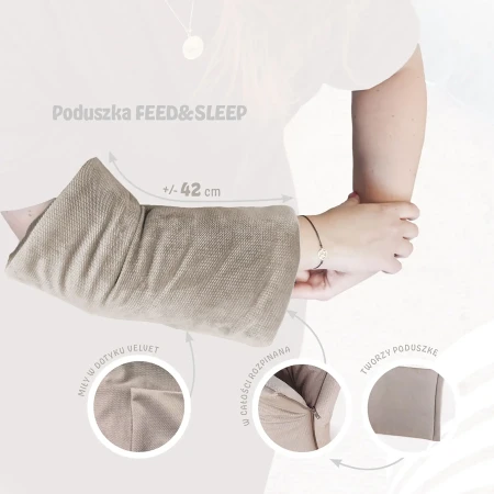 Zapinana na zamek poduszka podróżna do karmienia i do wózka Wave-tale Feed&amp; Sleep
