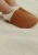 Zimowe bambosze zamszowe WINTER BAREFOOT KARMELOWE  z futerkiem i podeszwą kauczukową