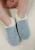 Zimowe bambosze zamszowe WINTER BAREFOOT BŁĘKITNE z futerkiem i podeszwą kauczukową