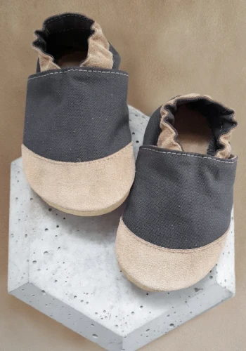 Przejdź do produktu Bawełniane kapcie Barefoot PANAMA ANTRACYT PRO z kauczukową podeszwą