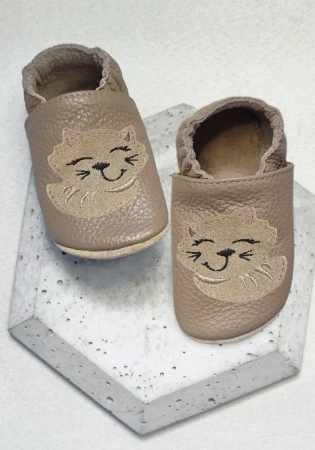 Marka funky monkey Kapcie barefoot z włoskiej skóry z zamszową podeszwą