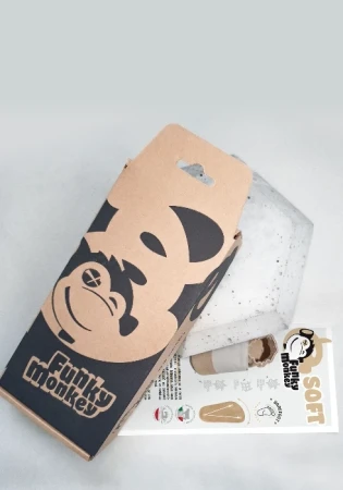 Marka funky-monkey barefoot ze skóry naturalnej w kolorze brudny róż / kwarc z zamszową podeszwą w eko pudełku