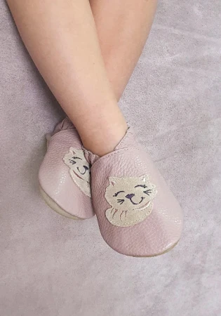 barefoot Funky Monkey ze skóry naturalnej z kauczukową podeszwą w kolorze Kwarc