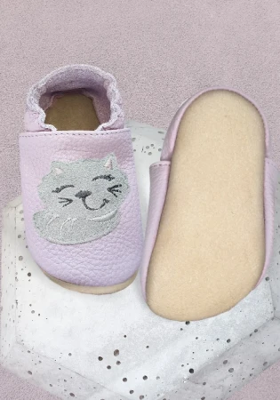 Marka funky-monkey barefoot ze skóry naturalnej w kolorze  lila   z kauczukową antypoślizgową podeszwą.
