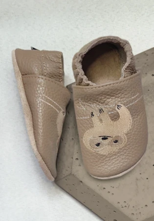 Marka funky monkey Kapcie barefoot z włoskiej skóry z zamszową podeszwą