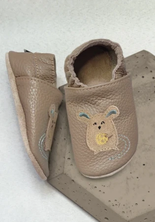 Marka funky monkey Kapcie barefoot z włoskiej skóry z zamszową podeszwą