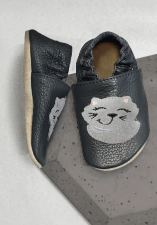 Marka funky monkey Kapcie barefoot z włoskiej skóry z zamszową podeszwą