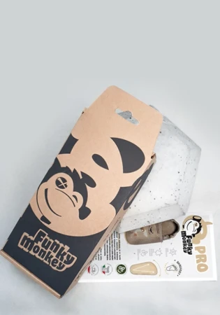 Kapcie barefoot z włoskiej skóry z kauczukową podeszwą marki funky-monkey w eko pudełku