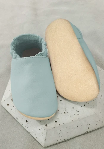 Przejdź do produktu kapcie dla dzieci Barefoot PRO MIĘTOWE z gładkiej włoskiej skóry z kauczukową podeszwą