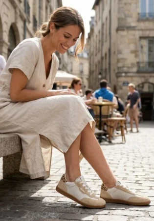 RAYVE Rio to minimalistyczne sneakersy barefoot stworzone z myślą o naturalnym sposobie chodzenia BIAŁO BEŻOWE z panterką