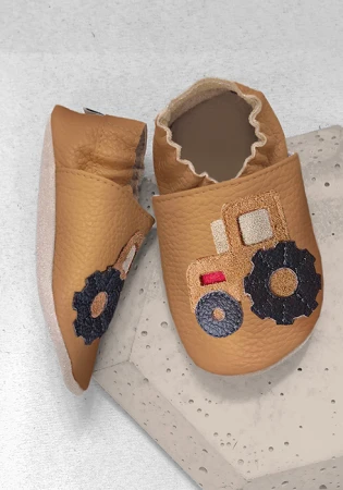 Funky-Monkey barefoot ze skóry naturalnej w kolorze brązowym z zamszową podeszwą.