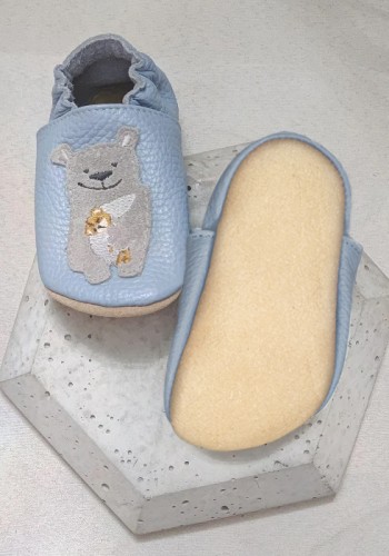 Przejdź do produktu Kapcie dziecięce Barefoot PRO z antypoślizgową podeszwą z kauczuku MIŚ błękitne niebieskie