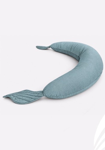 Przejdź do produktu Ergonomiczna PODUCHA dla kobiet w ciąży / do karmienia / spania i zabawy / premium VELVET WIELORYBEK  - SZAŁWIA, MIĘTOWY