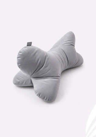 poduszka kostka wave_Tale_VELVET BONE ergonomiczna wspierająca - podparcie karku - szara