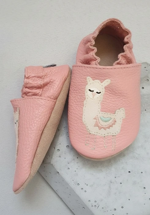 Marka funky-monkey barefoot ze skóry naturalnej w kolorze róż różanym  z zamszową podeszwą.