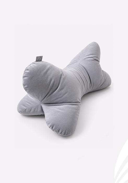 poduszka kostka wave_Tale_VELVET BONE ergonomiczna wspierająca - podparcie karku - szara
